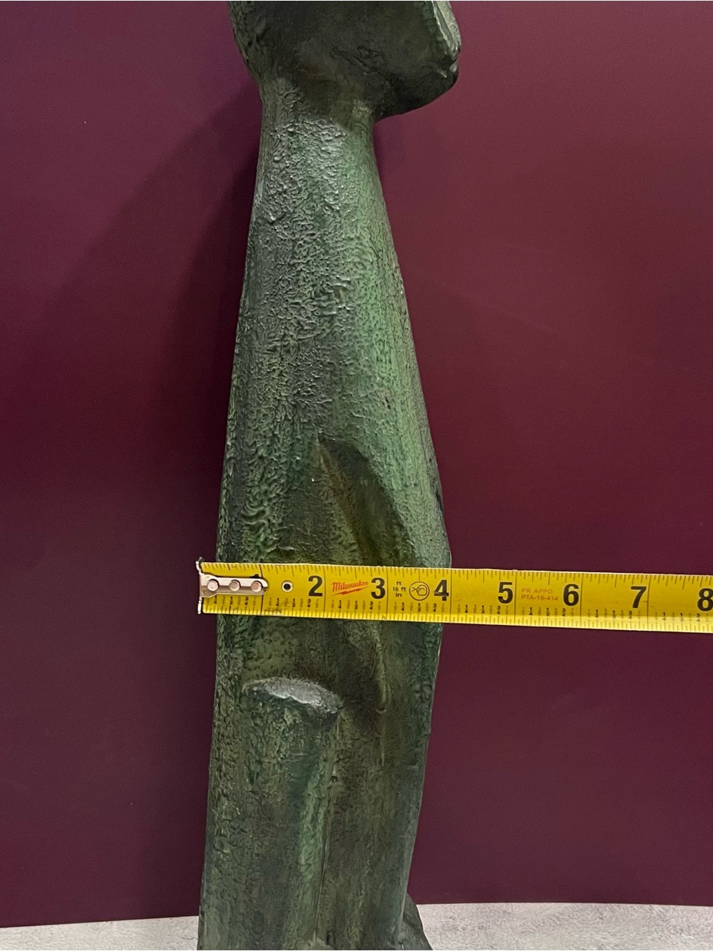 Mid Century Modern Stylized Cat Wood Sculpture Brutalist Egyptian Revival 19.5"H - Picture 7 of 7